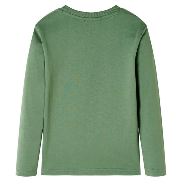 T-shirt med långa ärmar för barn ljus khaki 116
