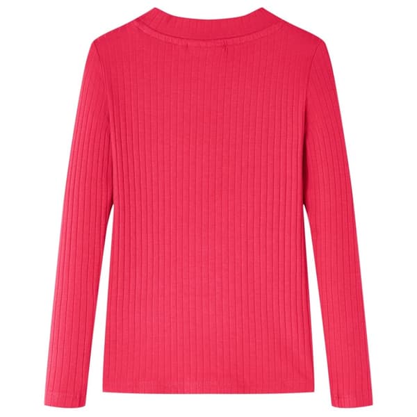 T-shirt med långa ärmar för barn stark rosa 128
