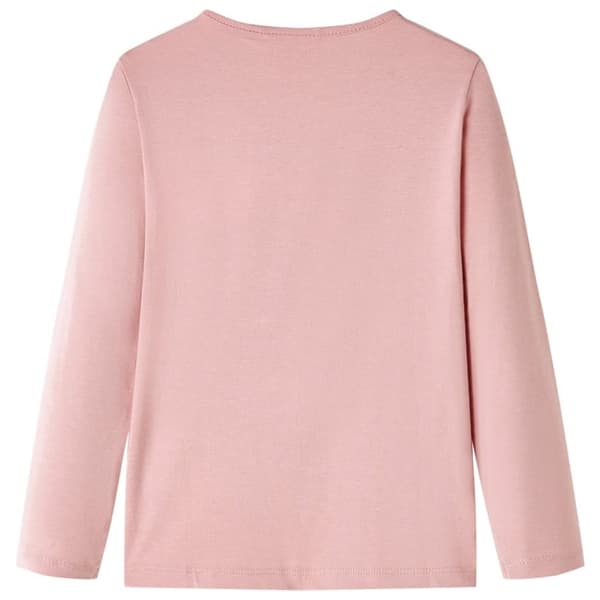 T-shirt med långa ärmar för barn ljusrosa 104