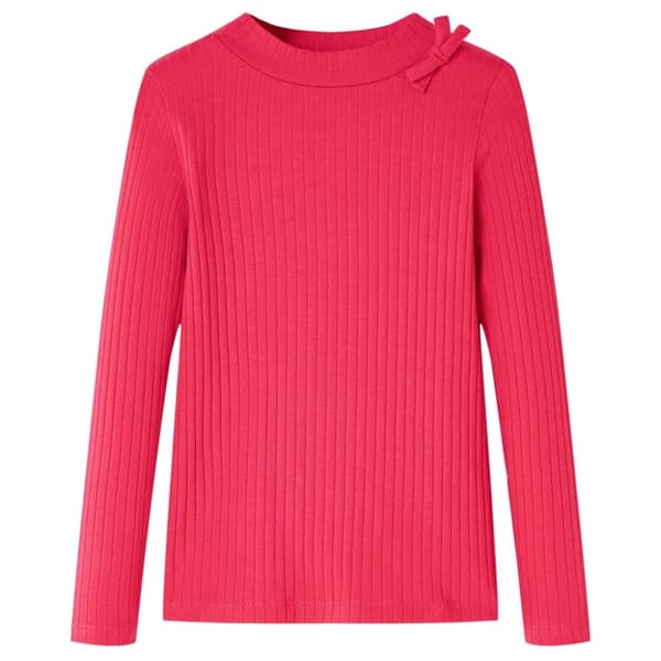 T-shirt med långa ärmar för barn stark rosa 104