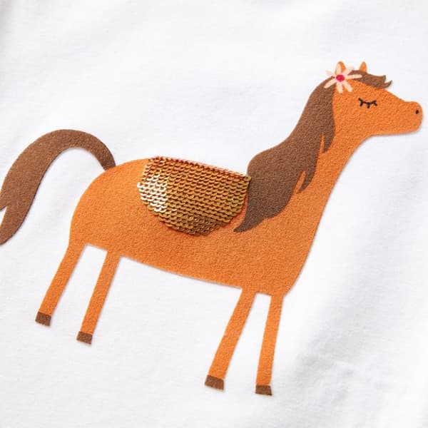 T-shirt med långa ärmar för barn ecru 140