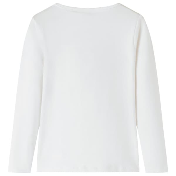 T-shirt med långa ärmar för barn ecru 140