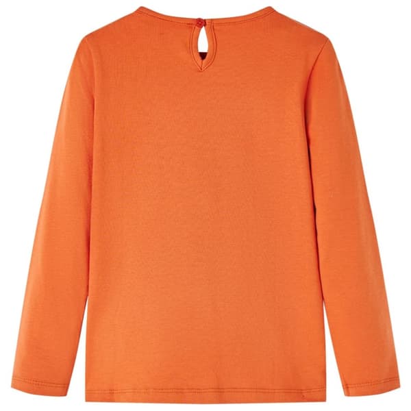 T-shirt med långa ärmar för barn stark orange 116