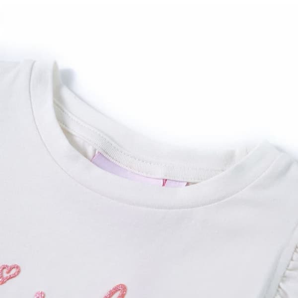T-shirt med volangärmar för barn ecru 140