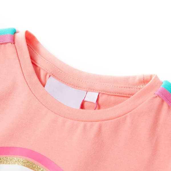 T-shirt för barn ljus korall 128