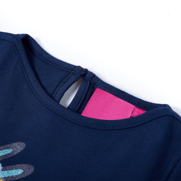 T-shirt med långa ärmar för barn marinblå 104