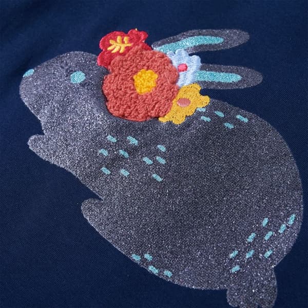 T-shirt med långa ärmar för barn marinblå 104