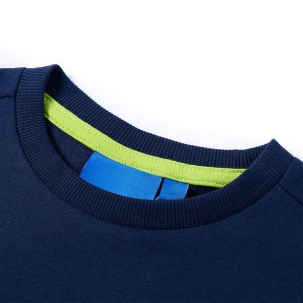 T-shirt med långa ärmar för barn marinblå 116