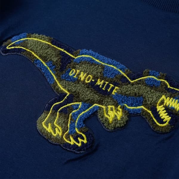 T-shirt med långa ärmar för barn marinblå 116