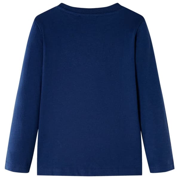 T-shirt med långa ärmar för barn marinblå 116