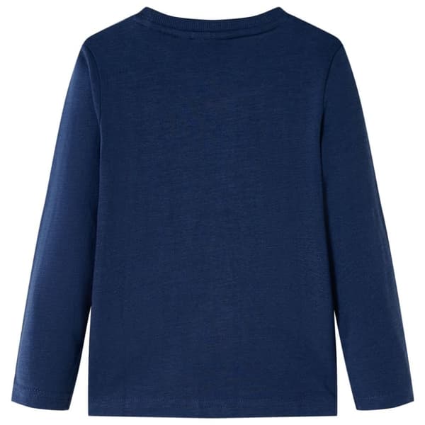 T-shirt med långa ärmar för barn marinblå melange 140