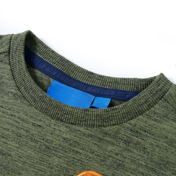 T-shirt med långa ärmar för barn khaki melange 128