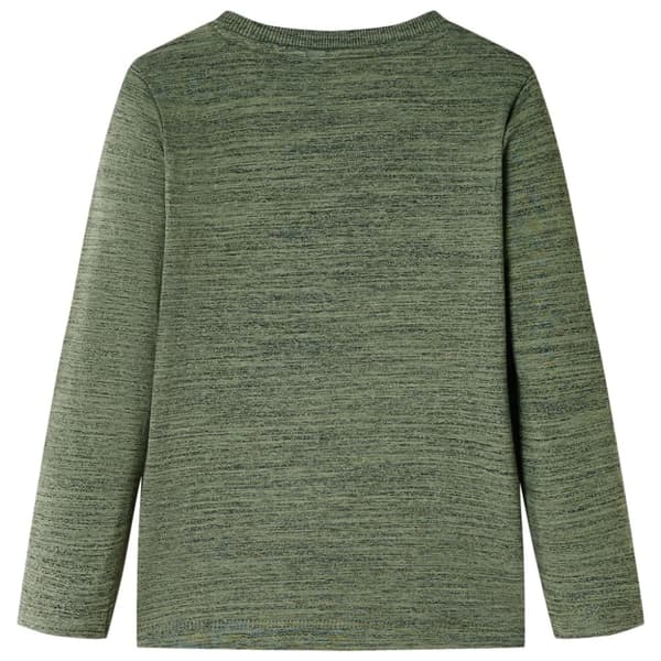 T-shirt med långa ärmar för barn khaki melange 128