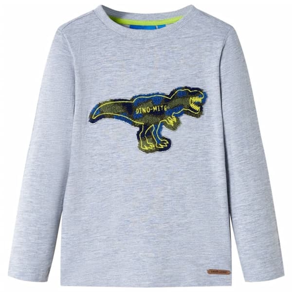 T-shirt med långa ärmar för barn grå melange 140