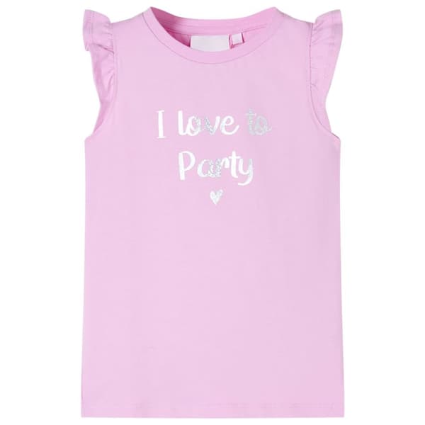 T-shirt med volangärmar för barn lila 104
