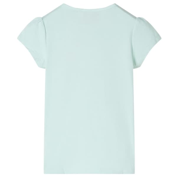 T-shirt med formade ärmar för barn ljus mintgrön 128