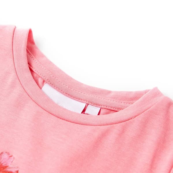 T-shirt för barn neonrosa 116