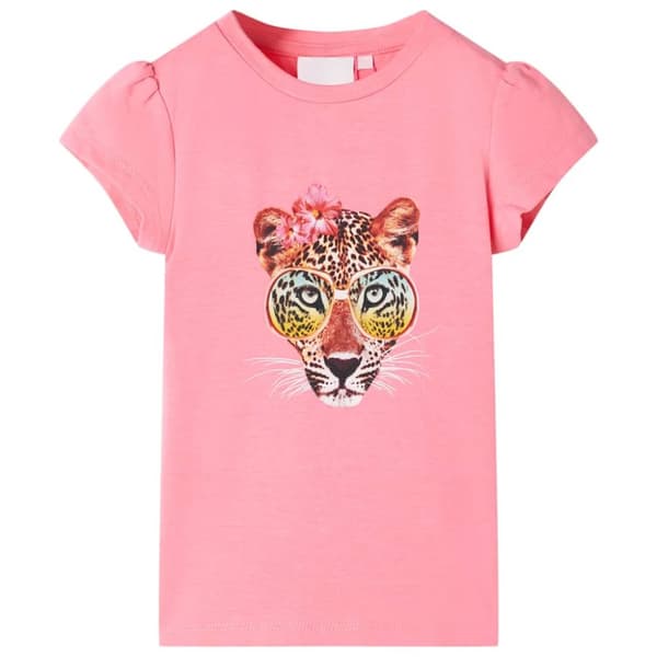 T-shirt för barn neonrosa 116