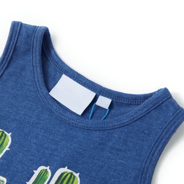 Tanktop til børn str. 140 blåmeleret