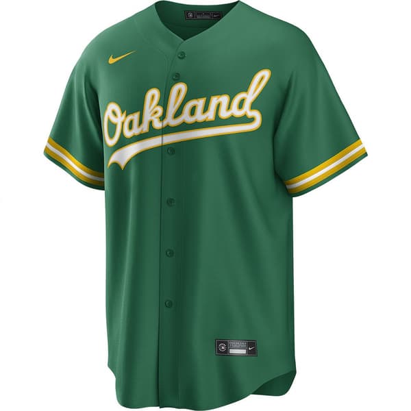 Nike Kortærmet T-shirt Oakland Athletics Replica Alternate Road Grøn XL Mand