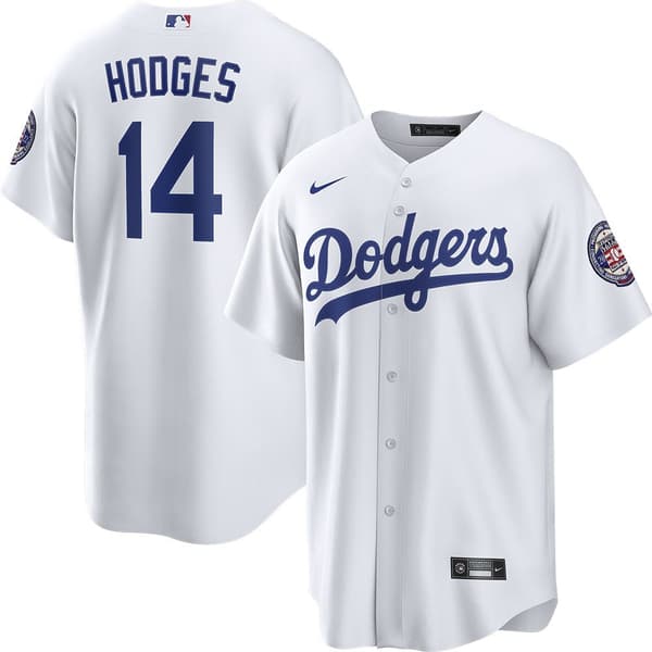 Nike Lyhythihainen T-paita Los Angeles Dodgers Replica Home Valkoinen S Mies