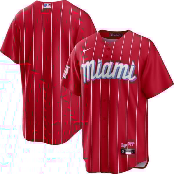Fanatics Miami Marlins Official Replica City Connect Short Sleeve T-shirt Rød S Mand