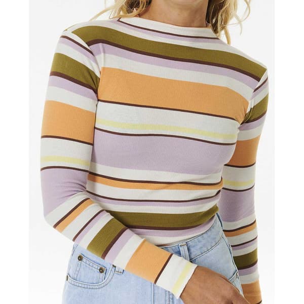 Rip Curl Långärmad T-shirt Sunrise Session Rib Beige S Kvinna