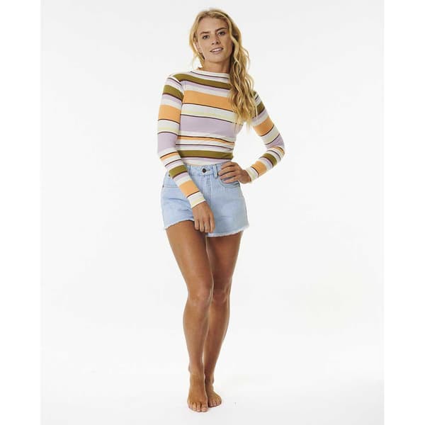 Rip Curl Långärmad T-shirt Sunrise Session Rib Beige S Kvinna