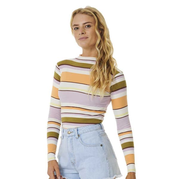 Rip Curl Långärmad T-shirt Sunrise Session Rib Beige S Kvinna