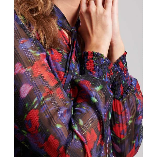 Superdry Blus Studios Chiffon Blå XS Kvinna