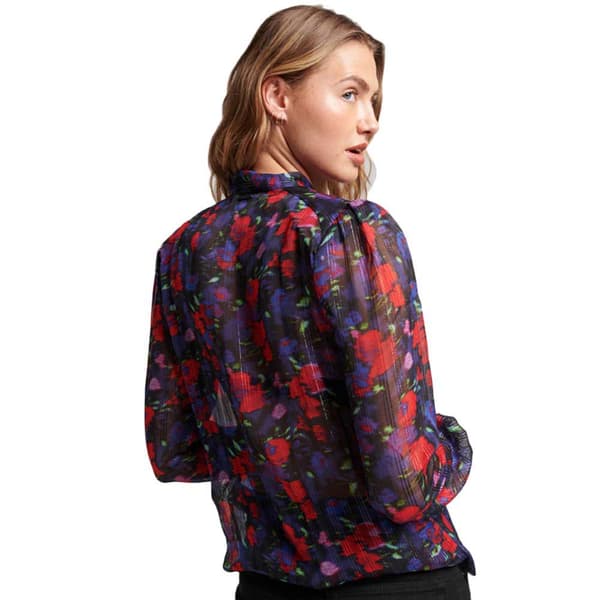 Superdry Blus Studios Chiffon Blå XS Kvinna