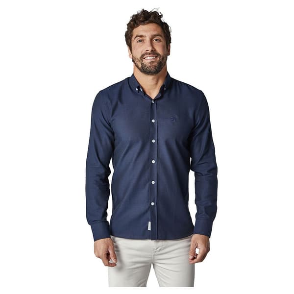 Altonadock Lang ærmet Skjorte Plain Slim Fit Blå L Mand