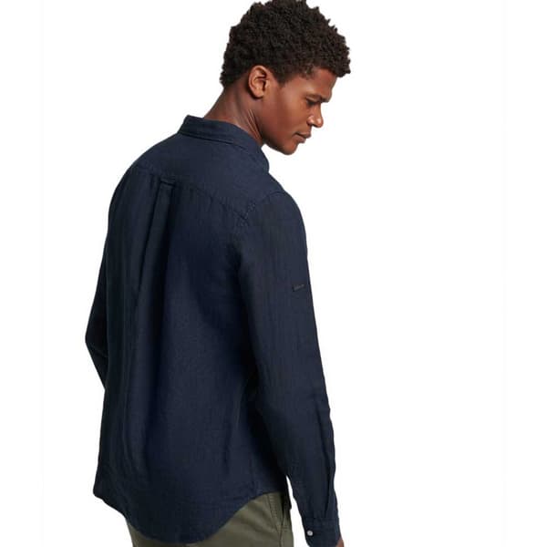 Superdry Lang ærmet Skjorte Studios Casual Linen Brun S Mand