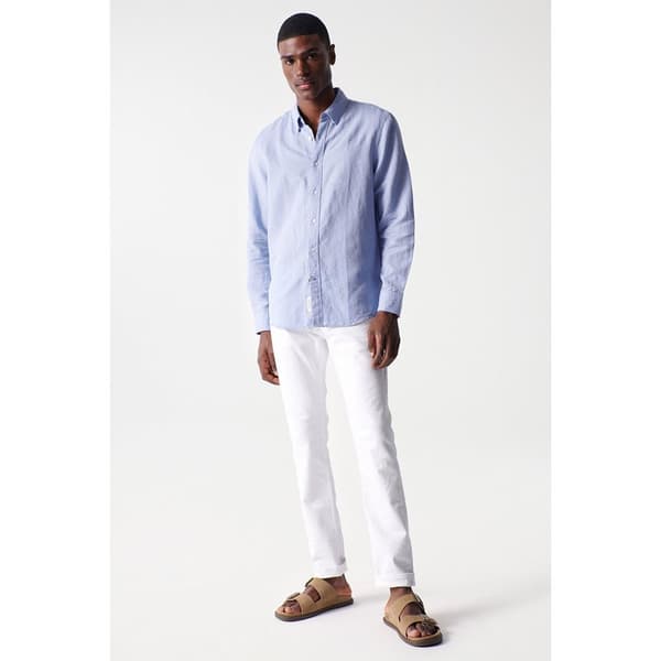 Salsa Jeans Pitkähihainen Paita Cotton Linnen Regular Fit Sininen L Mies