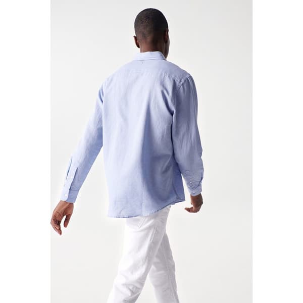 Salsa Jeans Pitkähihainen Paita Cotton Linnen Regular Fit Sininen L Mies
