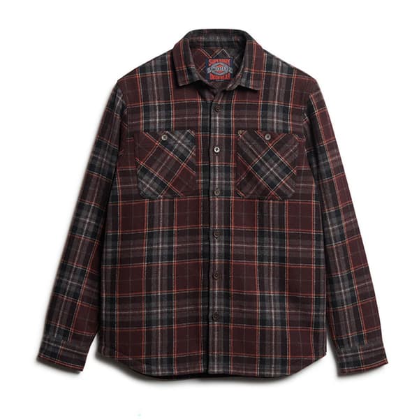 Superdry Långärmad Tröja Merchant Quilted Brun XL Man