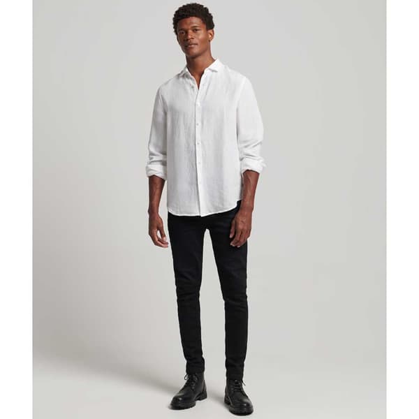 Superdry Pitkähihainen Paita Studios Casual Linen Valkoinen 2XL Mies