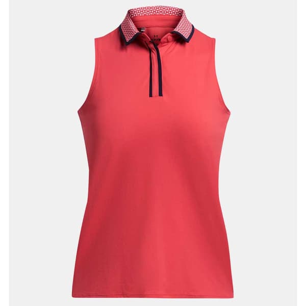 Under Armour Golf Ärmlös Piké För Kvinna Iso-chill Orange L