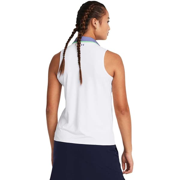 Under Armour Golf Ärmlös Piké För Kvinna Iso-chill Vit L