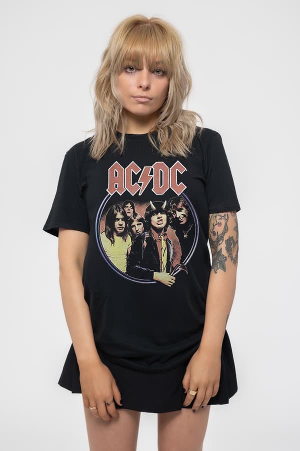 AC/DC Highway To Hell Circle Womens Skinny Fit T Shirt