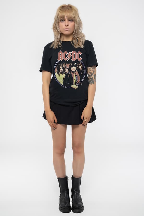 AC/DC Highway To Hell Circle Womens Skinny Fit T Shirt