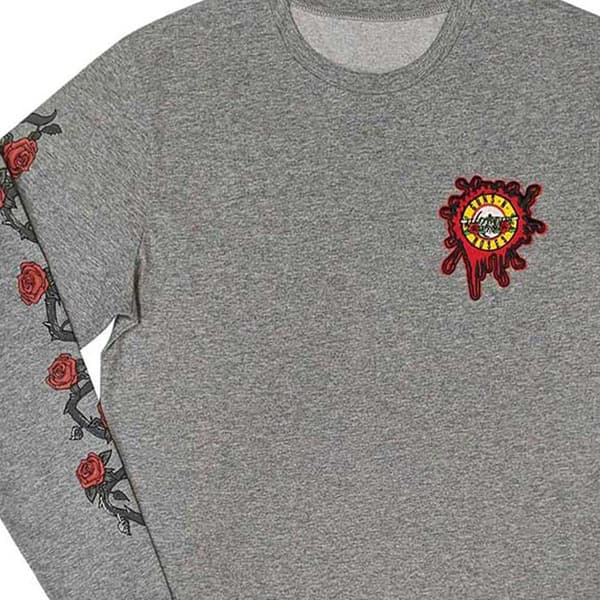 Guns N' Roses T Shirt Splatter Seal Band Logo Official Unisex Grey Long Sleeve