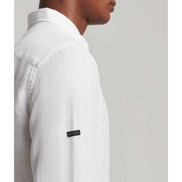 Superdry Lang ærmet Skjorte Studios Casual Linen Hvid XL Mand