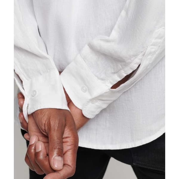 Superdry Lang ærmet Skjorte Studios Casual Linen Hvid XL Mand