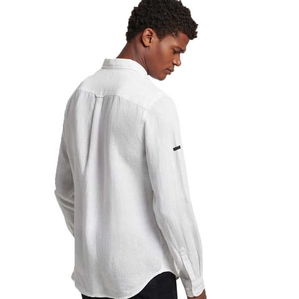 Superdry Lang ærmet Skjorte Studios Casual Linen Hvid XL Mand