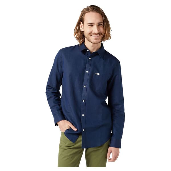 Wrangler Lang ærmet Skjorte 112352186 1 Pkt Blå M Mand