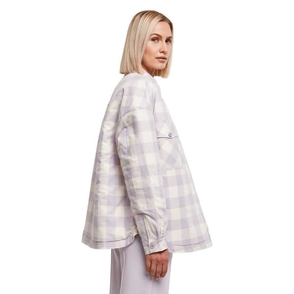 Urban Classics Lang ærmet Skjorte Flanell Over Blå S Kvinde
