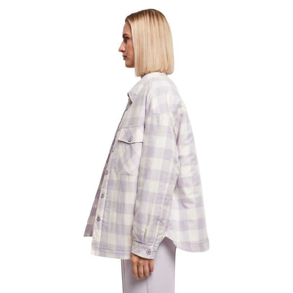 Urban Classics Lang ærmet Skjorte Flanell Over Blå S Kvinde