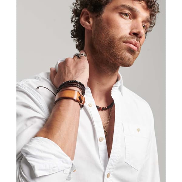 Superdry Lang ærmet Skjorte Merchant Hvid 2XL Mand
