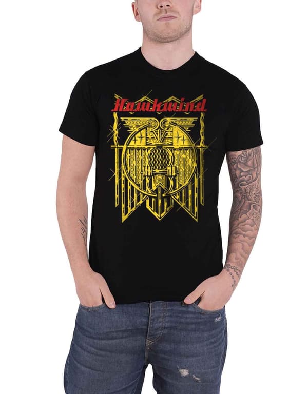 Hawkwind T Shirt Doremi Album Cover Band Logo Official Mens Black S